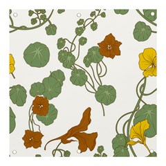 Nasturtium Flowers Plant Leaves Banner And Sign 3  X 3  by Ndabl3x