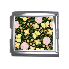 Flowers Rose Blossom Pattern Mega Link Italian Charm (18mm) by Ndabl3x