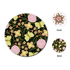 Flowers Rose Blossom Pattern Playing Cards Single Design (round) by Ndabl3x