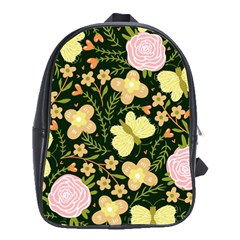 Flowers Rose Blossom Pattern School Bag (large) by Ndabl3x