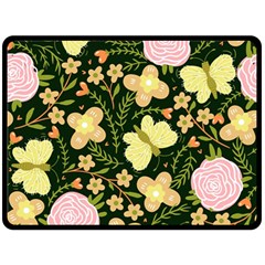 Flowers Rose Blossom Pattern Fleece Blanket (large) by Ndabl3x