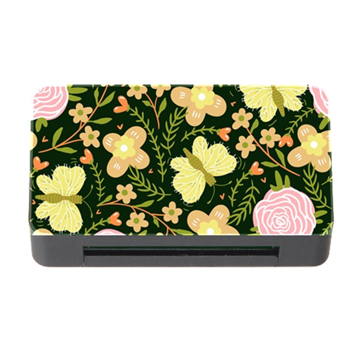 Flowers Rose Blossom Pattern Memory Card Reader with CF