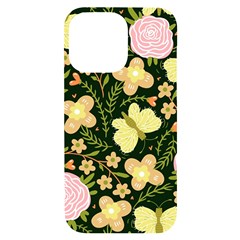 Flowers Rose Blossom Pattern Iphone 14 Pro Max Black Uv Print Case by Ndabl3x