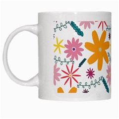 Pattern Background Vintage Floral White Mug by Ndabl3x