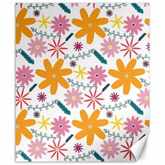 Pattern Background Vintage Floral Canvas 8  X 10 