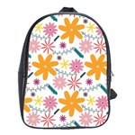 Pattern Background Vintage Floral School Bag (Large) Front