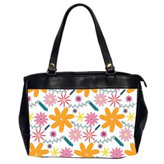 Pattern Background Vintage Floral Oversize Office Handbag (2 Sides) by Ndabl3x