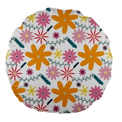 Pattern Background Vintage Floral Large 18  Premium Round Cushions by Ndabl3x