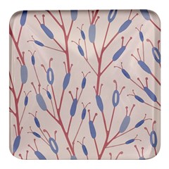 Abstract Pattern Floral Branches Square Glass Fridge Magnet (4 Pack) by Ndabl3x