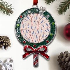 Abstract Pattern Floral Branches Metal X mas Lollipop With Crystal Ornament by Ndabl3x