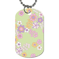 Pattern Background Vintage Floral Dog Tag (one Side) by Ndabl3x