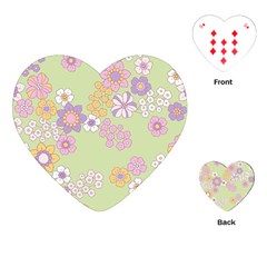 Pattern Background Vintage Floral Playing Cards Single Design (heart)