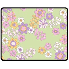 Pattern Background Vintage Floral Two Sides Fleece Blanket (medium) by Ndabl3x