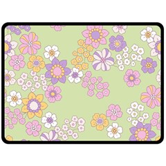 Pattern Background Vintage Floral Two Sides Fleece Blanket (large) by Ndabl3x