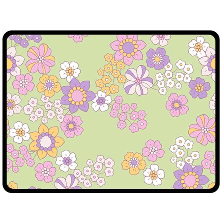 Pattern Background Vintage Floral Two Sides Fleece Blanket (Large)