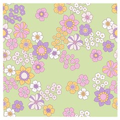 Pattern Background Vintage Floral Wooden Puzzle Square by Ndabl3x