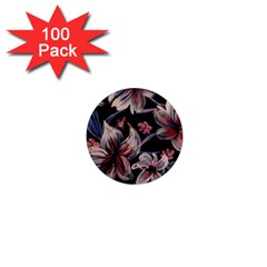 Flowers Floral Pattern Design 1  Mini Magnets (100 Pack)  by Ndabl3x