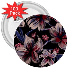 Flowers Floral Pattern Design 3  Buttons (100 Pack)  by Ndabl3x