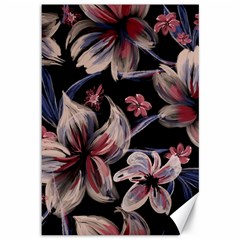 Flowers Floral Pattern Design Canvas 12  X 18  by Ndabl3x