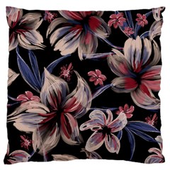 Flowers Floral Pattern Design Large Premium Plush Fleece Cushion Case (one Side) by Ndabl3x