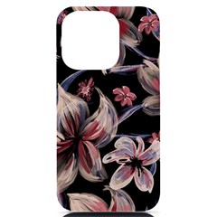 Flowers Floral Pattern Design Iphone 14 Pro Black Uv Print Case by Ndabl3x