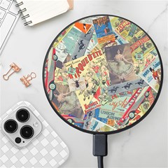 Paper Scattered Vintage Wireless Fast Charger(black) by Ndabl3x