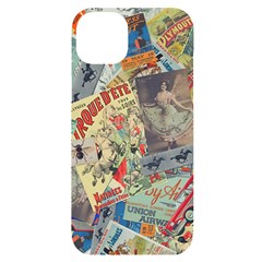 Paper Scattered Vintage Iphone 14 Plus Black Uv Print Case by Ndabl3x