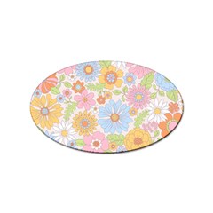 Pattern Background Vintage Floral Sticker (oval) by Ndabl3x