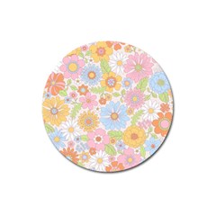 Pattern Background Vintage Floral Magnet 3  (round) by Ndabl3x