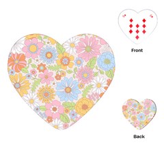 Pattern Background Vintage Floral Playing Cards Single Design (heart)