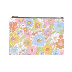 Pattern Background Vintage Floral Cosmetic Bag (large)