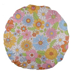 Pattern Background Vintage Floral Large 18  Premium Round Cushions by Ndabl3x