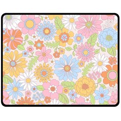 Pattern Background Vintage Floral Two Sides Fleece Blanket (medium) by Ndabl3x