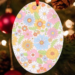 Pattern Background Vintage Floral Uv Print Acrylic Ornament Oval