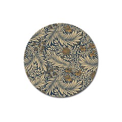 Brown Vintage Background Vintage Floral Pattern Magnet 3  (round) by Ndabl3x