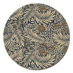 Brown Vintage Background Vintage Floral Pattern Magnet 5  (round) by Ndabl3x