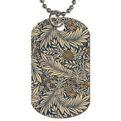 Brown Vintage Background Vintage Floral Pattern Dog Tag (one Side) by Ndabl3x