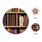 Books Bookshelves Office Fantasy Background Artwork Book Cover Apothecary Book Nook Literature Libra Playing Cards Single Design (Round) Front