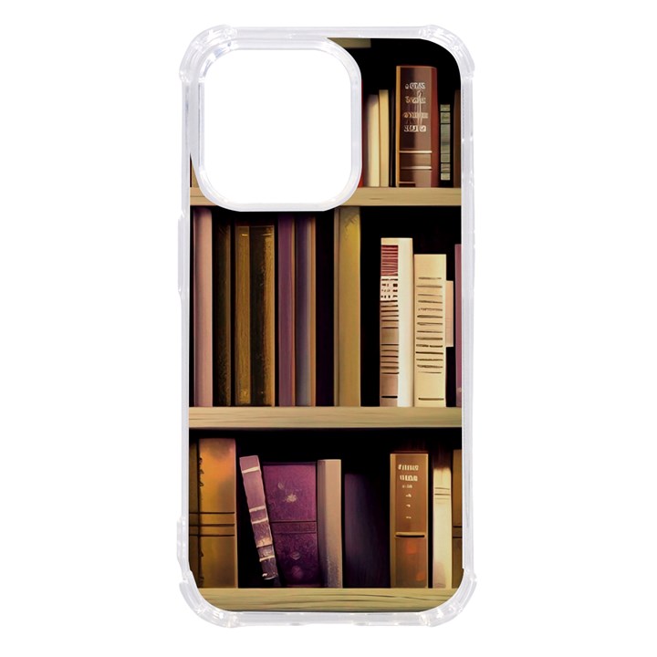 Books Bookshelves Office Fantasy Background Artwork Book Cover Apothecary Book Nook Literature Libra iPhone 14 Pro TPU UV Print Case