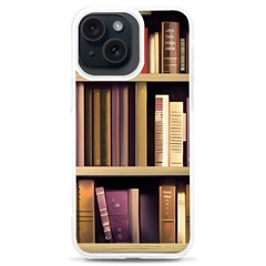 Books Bookshelves Office Fantasy Background Artwork Book Cover Apothecary Book Nook Literature Libra iPhone 15 Plus TPU UV Print Case