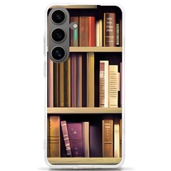 Books Bookshelves Office Fantasy Background Artwork Book Cover Apothecary Book Nook Literature Libra Samsung Galaxy S24 Ultra 6 9 Inch Tpu Uv Case by Posterlux