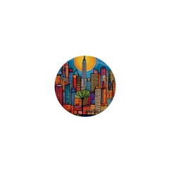 City New York Nyc Skyscraper Skyline Downtown Night Business Urban Travel Landmark Building Architec 1  Mini Magnets