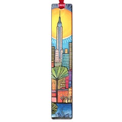 City New York Nyc Skyscraper Skyline Downtown Night Business Urban Travel Landmark Building Architec Large Book Marks by Posterlux