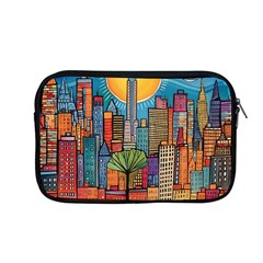 City New York Nyc Skyscraper Skyline Downtown Night Business Urban Travel Landmark Building Architec Apple Macbook Pro 13  Zipper Case by Posterlux