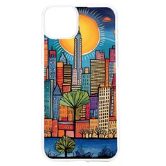 City New York Nyc Skyscraper Skyline Downtown Night Business Urban Travel Landmark Building Architec Iphone 15 Tpu Uv Print Case