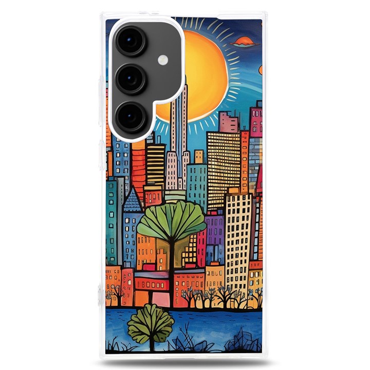 City New York Nyc Skyscraper Skyline Downtown Night Business Urban Travel Landmark Building Architec Samsung Galaxy S24 Plus 6.7 Inch TPU UV Case