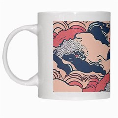 Waves Ocean Sea Water Pattern Rough Seas Digital Art Nature Nautical White Mug by Bedest