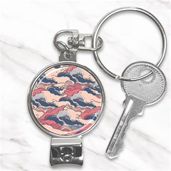 Waves Ocean Sea Water Pattern Rough Seas Digital Art Nature Nautical Nail Clippers Key Chain by Bedest