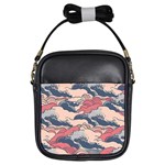 Waves Ocean Sea Water Pattern Rough Seas Digital Art Nature Nautical Girls Sling Bag Front