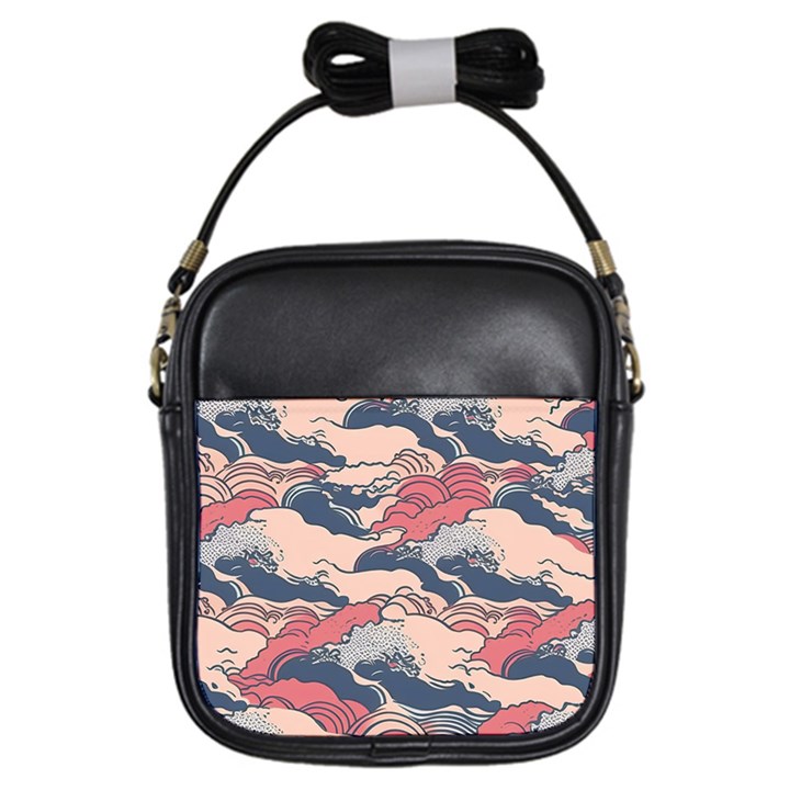 Waves Ocean Sea Water Pattern Rough Seas Digital Art Nature Nautical Girls Sling Bag